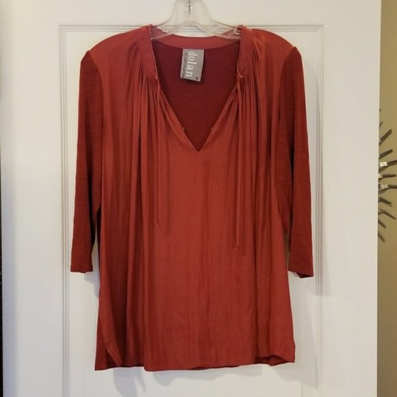 Anthropologie Dolan Left Coast Rust Peasant Top M - Picture 1 of 6